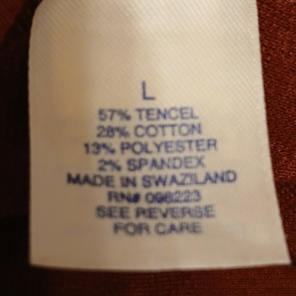 Magellan Sportswear Cardigan Women's Size Large Burgundy Open Front Long Sleeve - Picture 7 of 9